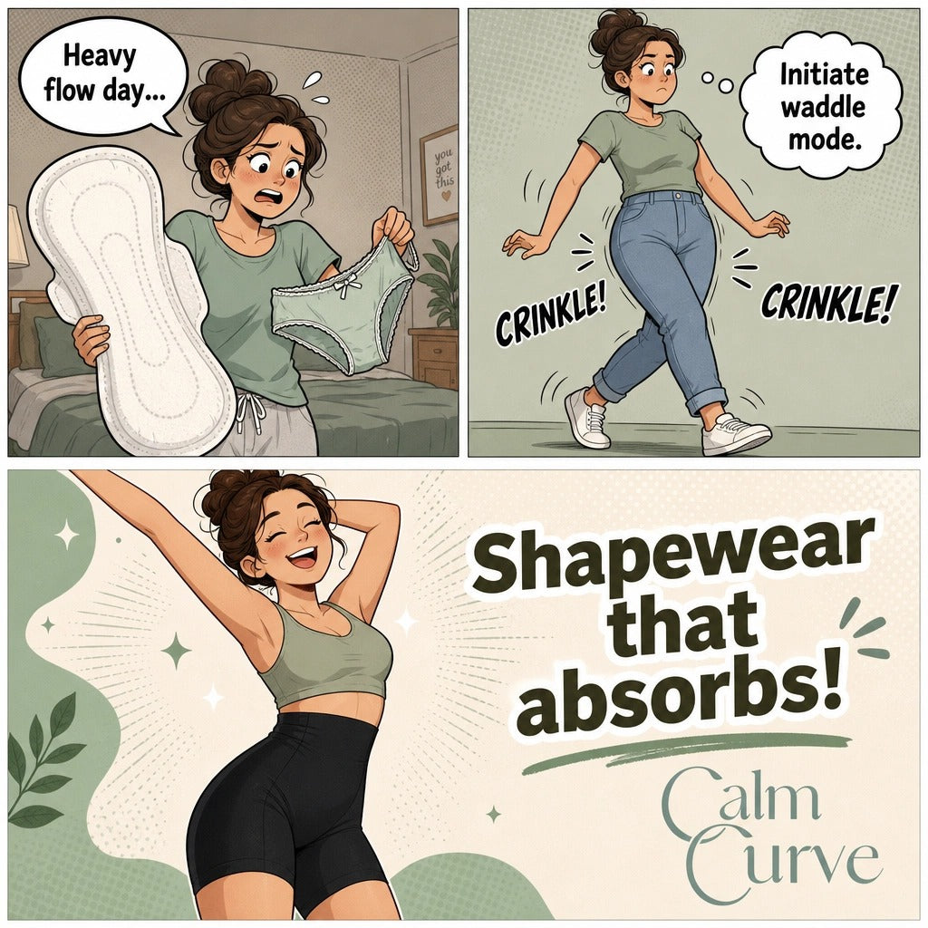 heavy flow day period shapewear comic — Calm Curve Australia