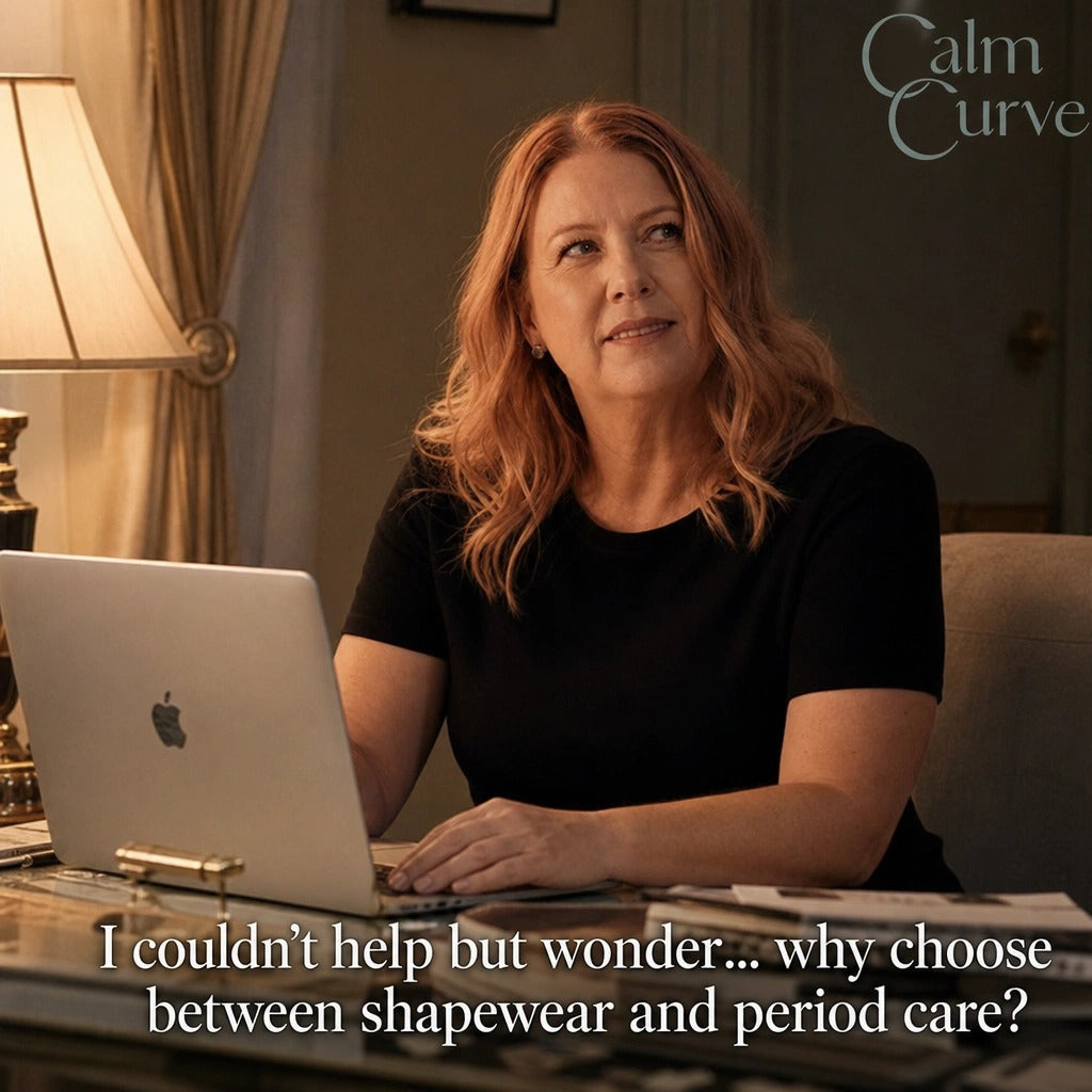 Calm Curve founder Angela Henningsen sharing her period shapewear story — My Carrie Bradshaw Moment