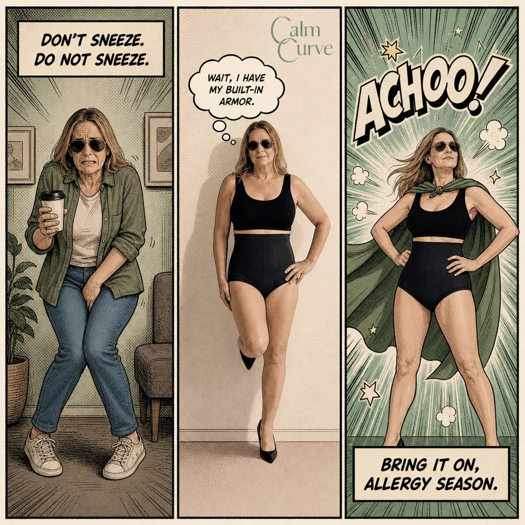 Founder of Calm Curve angela talking about sneeze proof underwear for bladder leaks