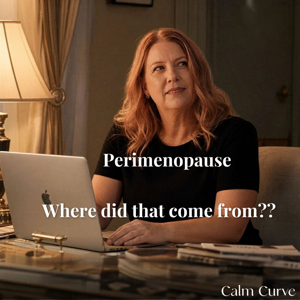 Calm Founder Angela wanting to talk about the perimenopausal changes that happen. Carrie Bradshaw 